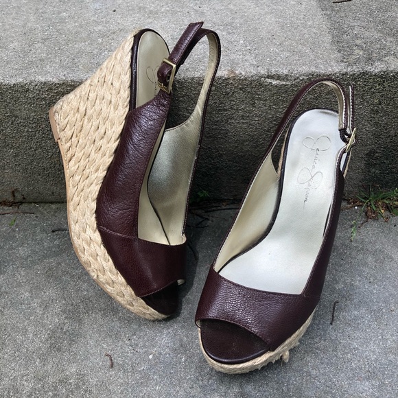Jessica Simpson Shoes - Jessica Simpson Glorie Leather Wedge Espadrilles
